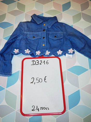 D3216 - veste court fille 24 mois