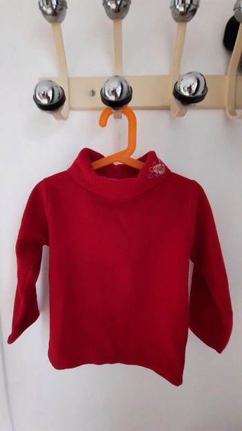 Col roule fille 5 ans rouge