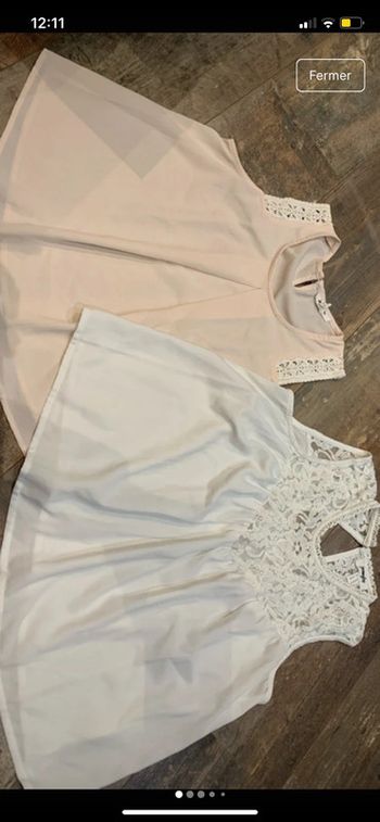 Lot débardeurs blouses blanc /  rose