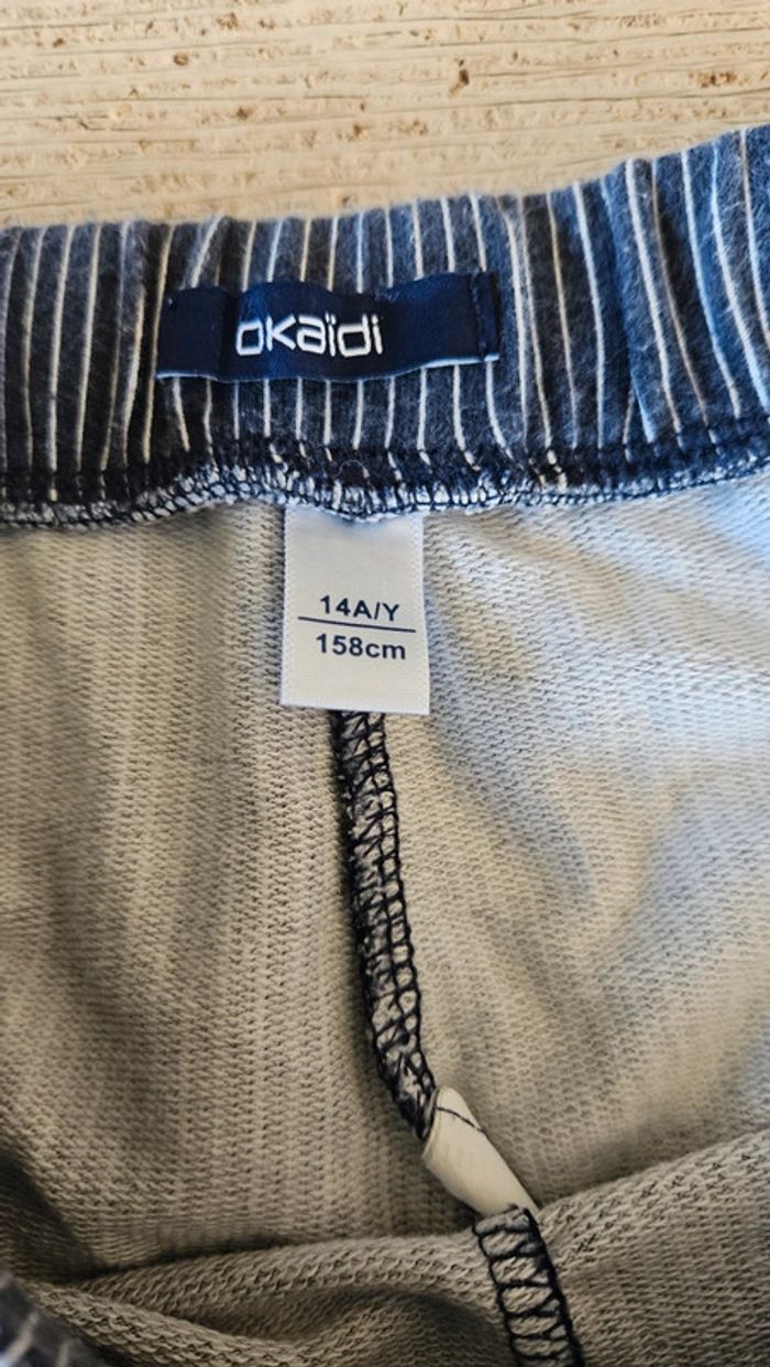 Short classique bleu foncé ligné blanc, élastique, Okaïdi, 14 ans, nickel - photo numéro 5