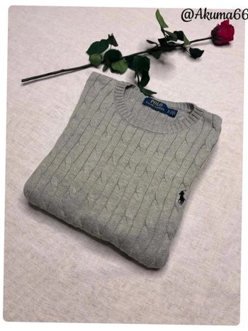 Pull torsadé Ralph Lauren Gris