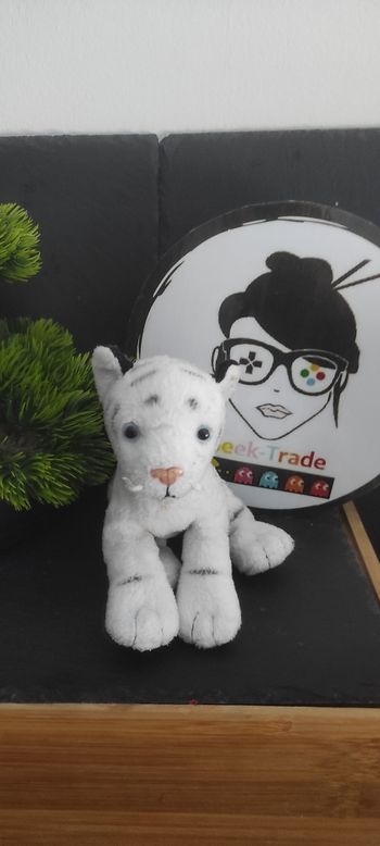 doudou peluche tigre blanc noir anna plush toys tiger Ancien Vintage DD003071