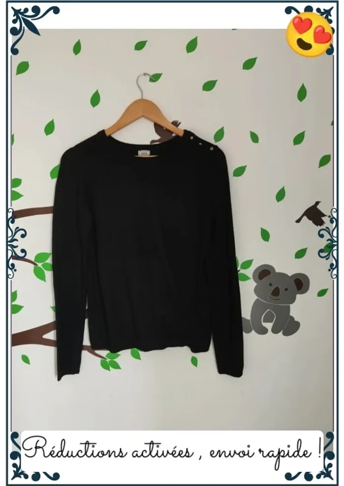 Pull noir femme