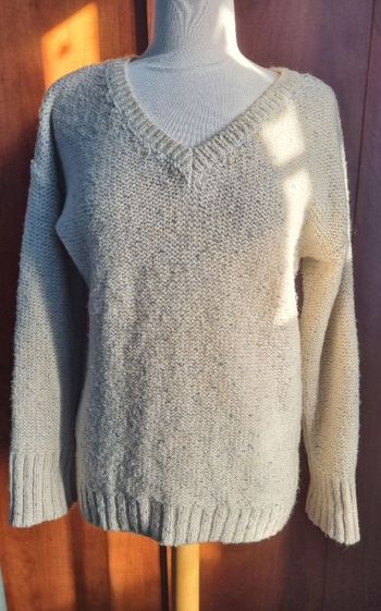 Pull d'hiver crème avec argenté taille L
