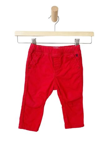 Pantalon confortable rouge, à taille élastique - Obaïbi 12 mois (74cm)