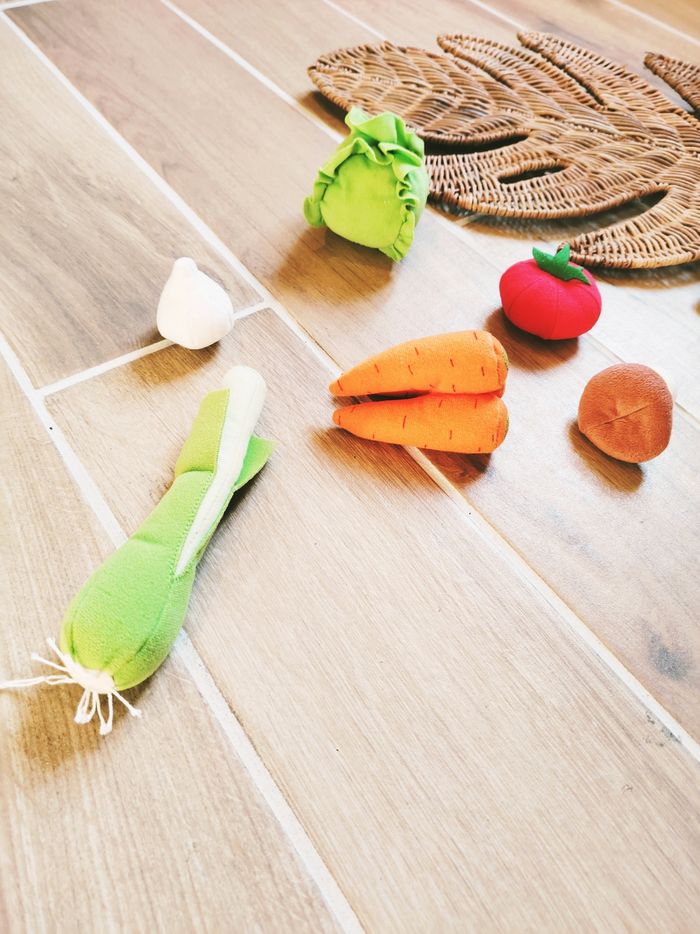 🥗 Dinette lot de divers légumes en tissu- peluche - photo numéro 2