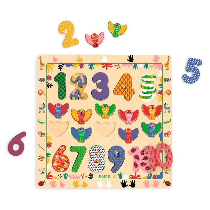 PUZZLES EDUCATIFS BOIS : 1 - 10 - Djeco puzzle en bois NEUF