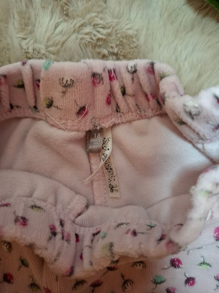 Pantalon de pyjama rose fleuri - 18 mois - photo numéro 3