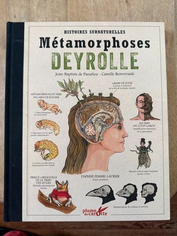 Grand livre rare relié noir Métamorphoses Deyrolle Plume de Carotte Histoires surnaturelles