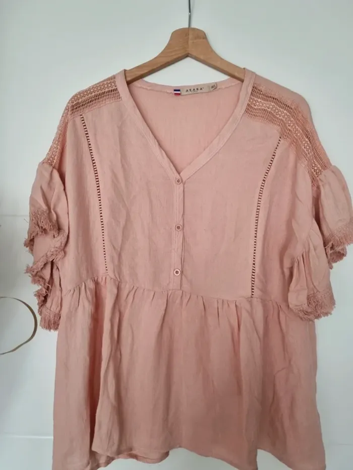 Top fluide rose poudré - photo numéro 2