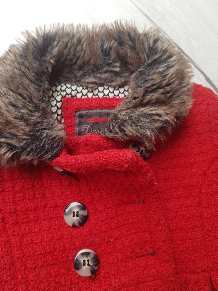 Manteau rouge hiver fille catimini 2ans - photo numéro 3