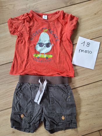 Ensemble été garçon short et Tee-shirt 18 mois