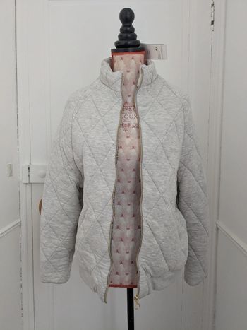 Veste tunique grise matelassée intérieur milleraies