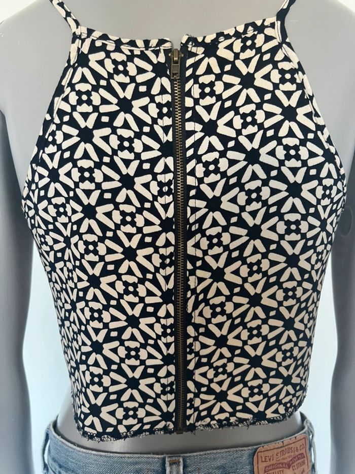 Débardeur crop top noir & blanc - photo numéro 3