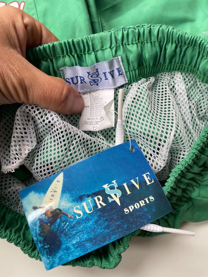 Short de bain vert taille 12 ans survive sport - photo numéro 4
