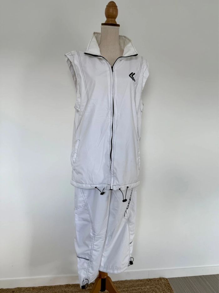 Ensemble jogging survêtement blanc homme man hombre pantalon bermuda - photo numéro 2