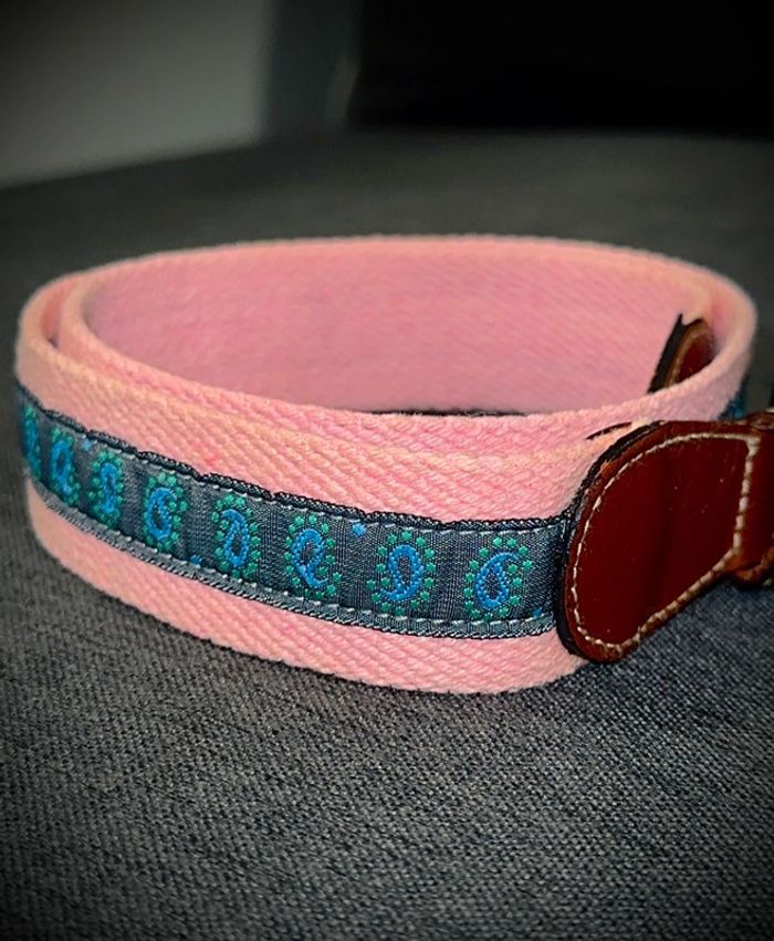 Ceinture Rose & Bleu Motifs Bandana Vintage 80CM - photo numéro 2