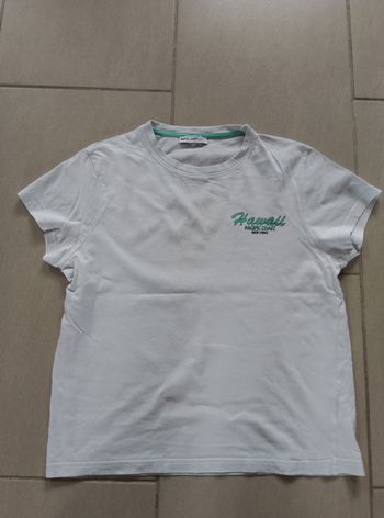t-shirt manches courtes hawaii garçon blanc XS (14ans)