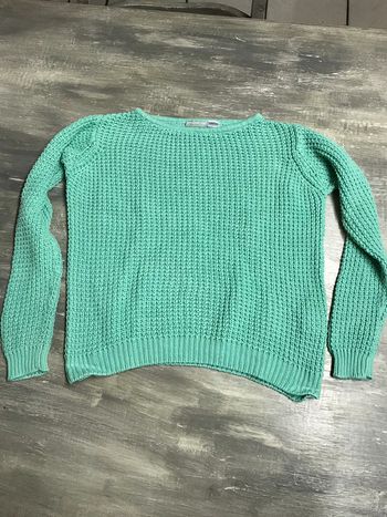 Pull tricot vert menthe