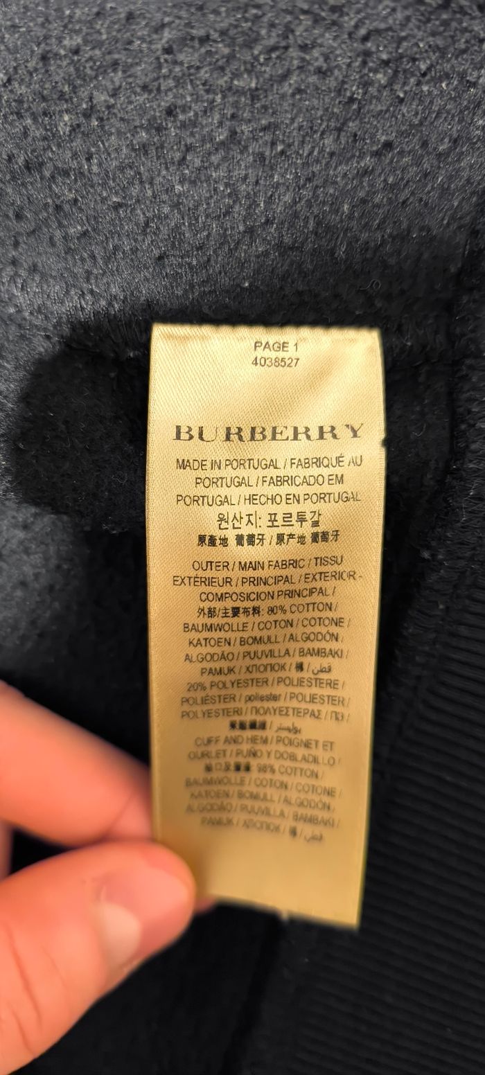 Pull a capuche avec zip Burberry authentique noir blanc marron beige - photo numéro 8