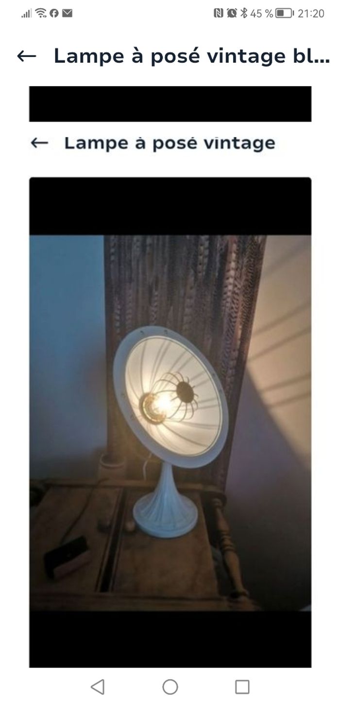 Lampe à posé vintage blanche ou doré - photo numéro 6