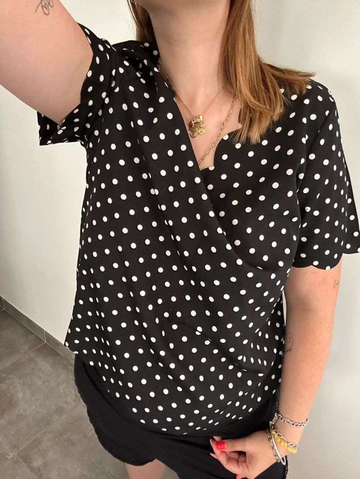 Blouse à pois T44 - photo numéro 2