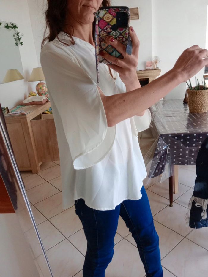 Blouse femme XL blanc cassé c21 - photo numéro 3
