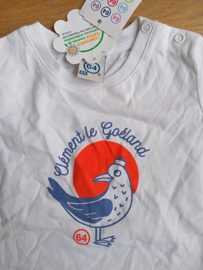 Tee shirt garçon mixte marque 64 neuf 6 mois - photo numéro 2