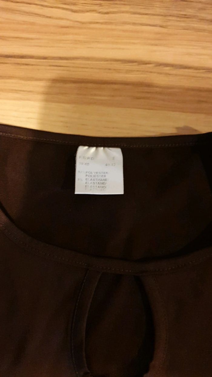 tee shirt manches longues chocolat 40/42 - photo numéro 2