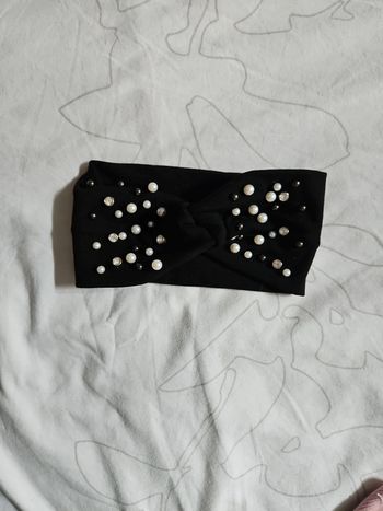 Bandeau cheveux  noir perles neuf