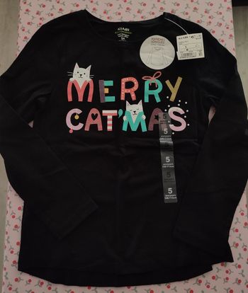 Haut de Noël manches longues fille 5-6 ans neuf/ Kiabi