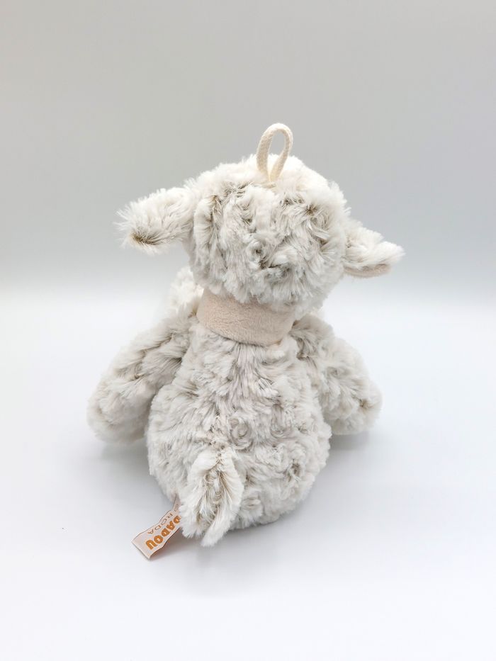 Peluche doudou mouton blanc beige chiné RODADOU RODA écharpe Puy en Velay 38 cm - photo numéro 2