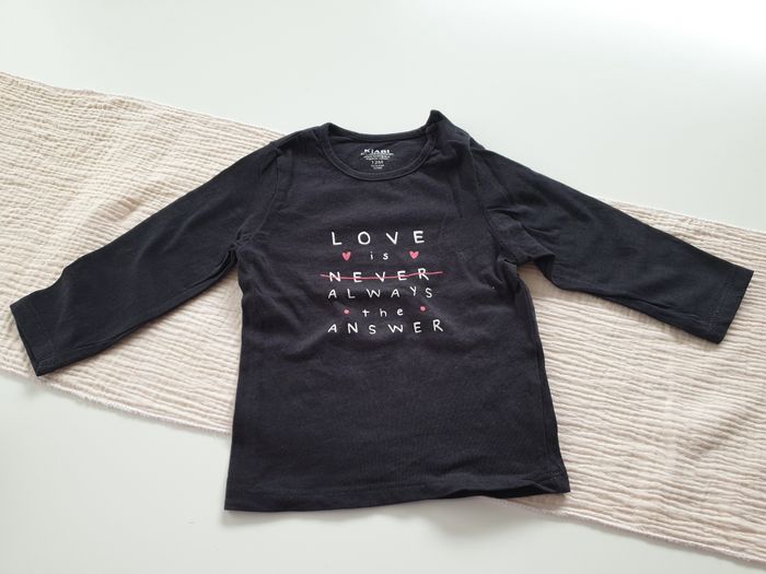 Tshirt ML bleu foncé à message - T12M - Kiabi