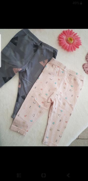 Lot de 2 leggings bébé taille 3 mois