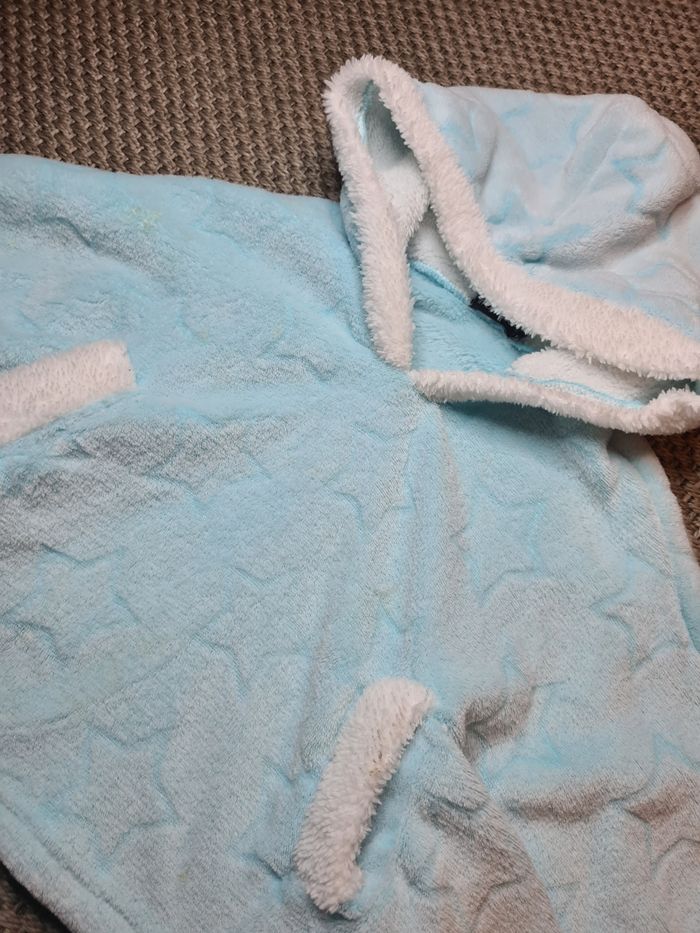 Poncho robe de chambre turquoise fille - 5 ans - photo numéro 2