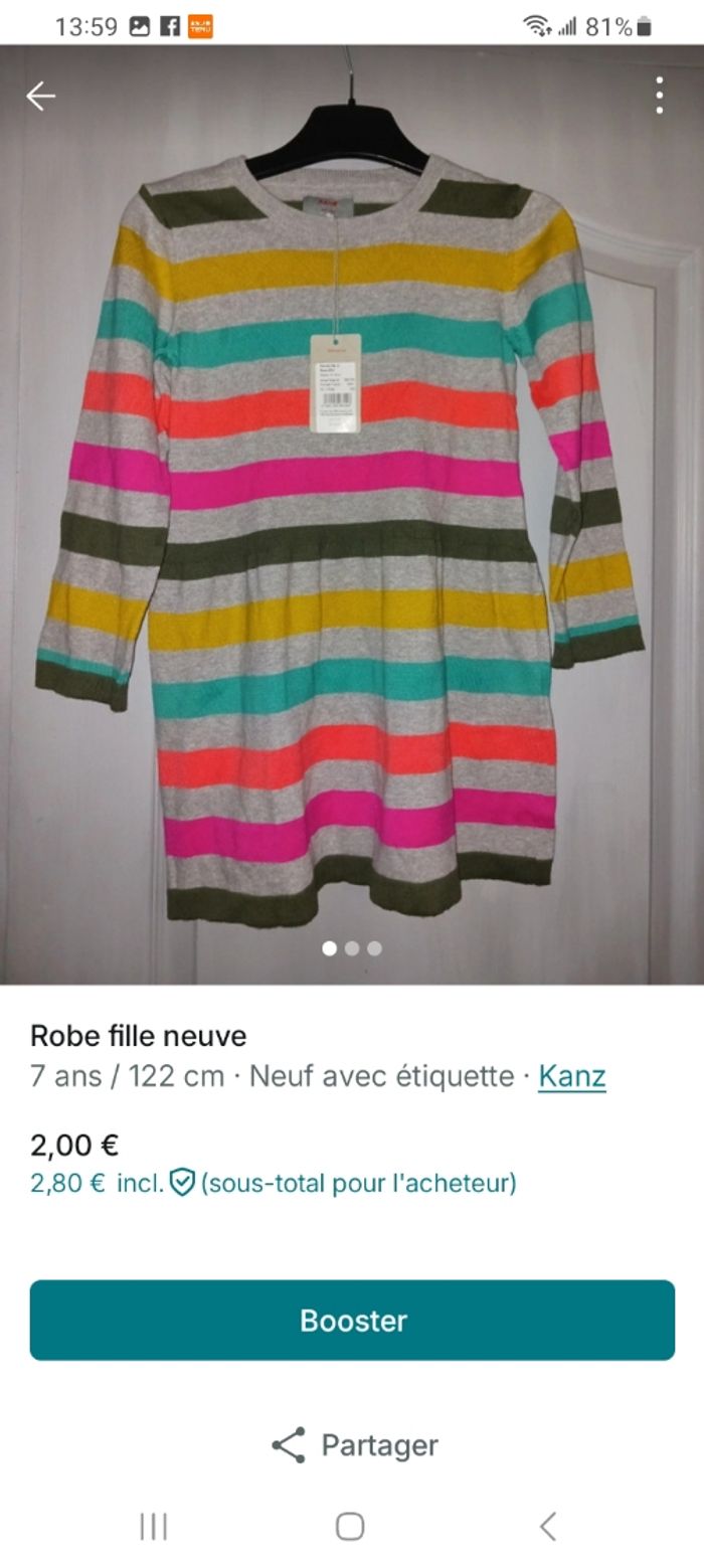 Robe fille neuve