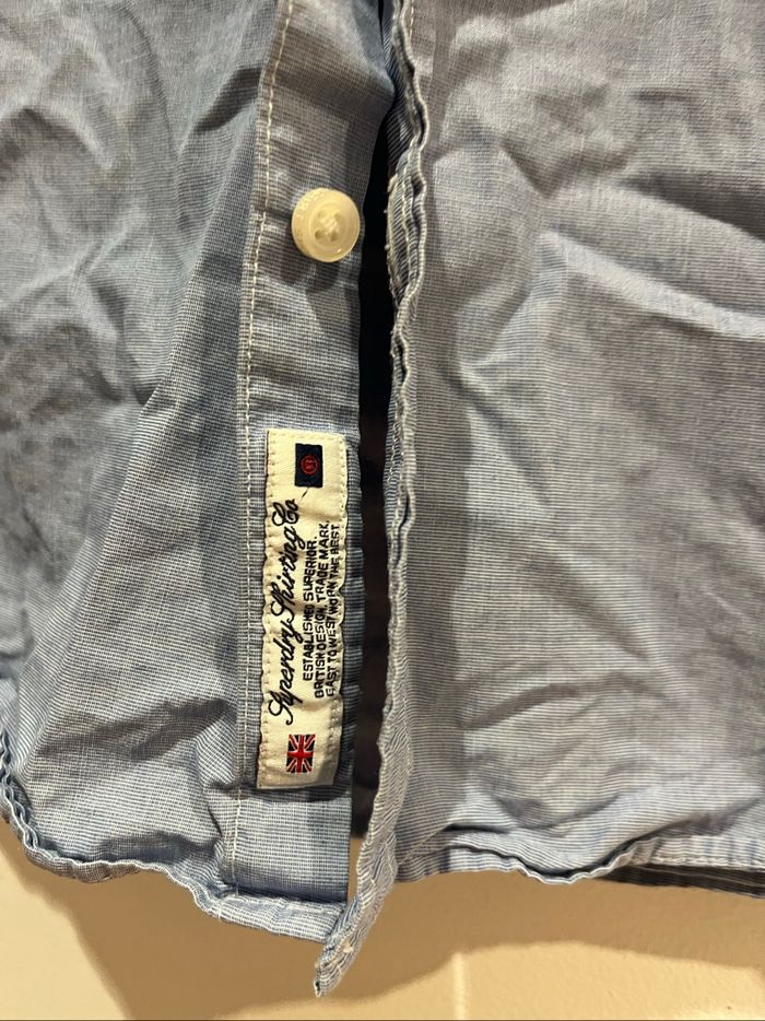 Chemise Superdry bleu manches courtes - photo numéro 3