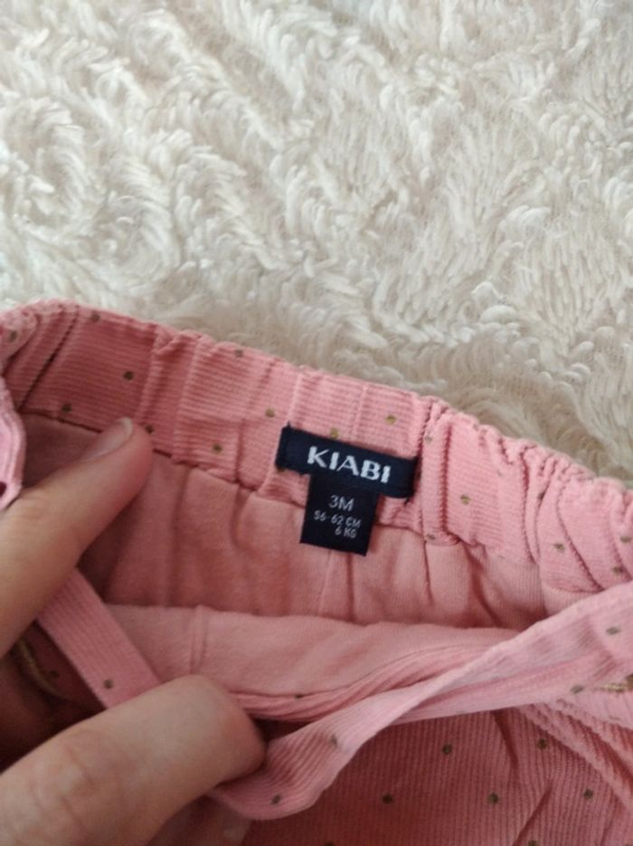 Short velours à pois doublé Fille 3 mois Kiabi - photo numéro 5