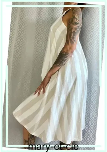 SOLDE - Robe d’été ample à fine bretelles - taille 36 - minimum - 80 % coton, 20 % lin