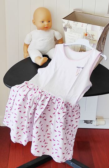Robe sans manches fille 10 ans – motif licorne, rose,