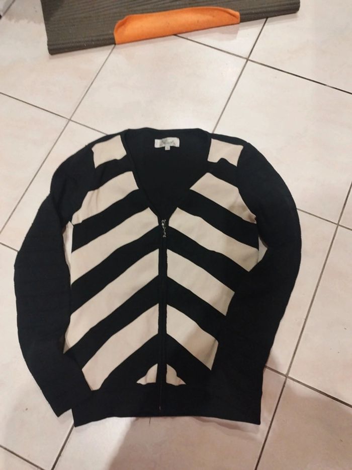 Gilet noir et crème neuf femme Faust couture - photo numéro 3