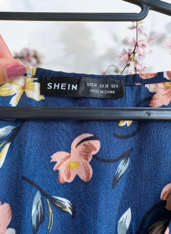🎀 Robe longue femme florale bleu marine taille M🎀 - photo numéro 3