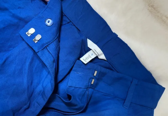 Short en lin cintré bleu électrique - photo numéro 3