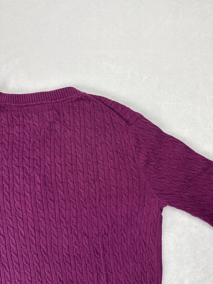 Pull torsadé violet Tommy Hilfiger pour femme taille M 100% coton Pima SM01625 - photo numéro 7