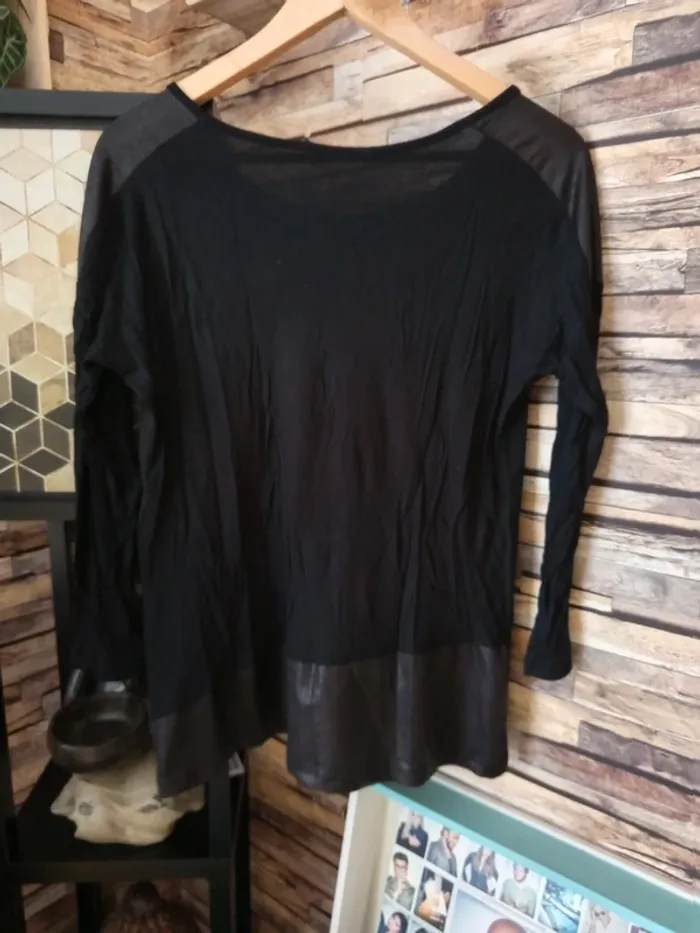 Tshirt manche 3/4 noire vintage - photo numéro 6