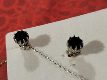 Boucle d'oreille argent et pierre marine parfaite états 