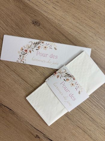 Étui à mouchoirs en papier – « Pour vos larmes de joie »