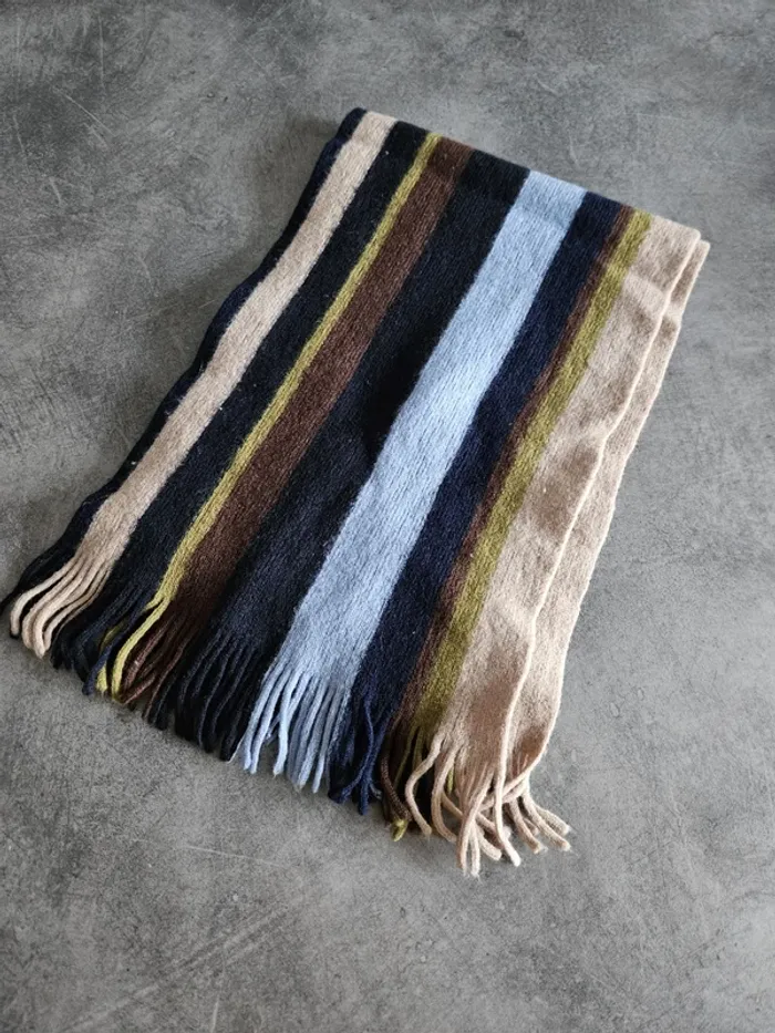 Echarpe à rayures en laine enfant - Taille unique - Mac-Ty - Beige marron - photo numéro 6