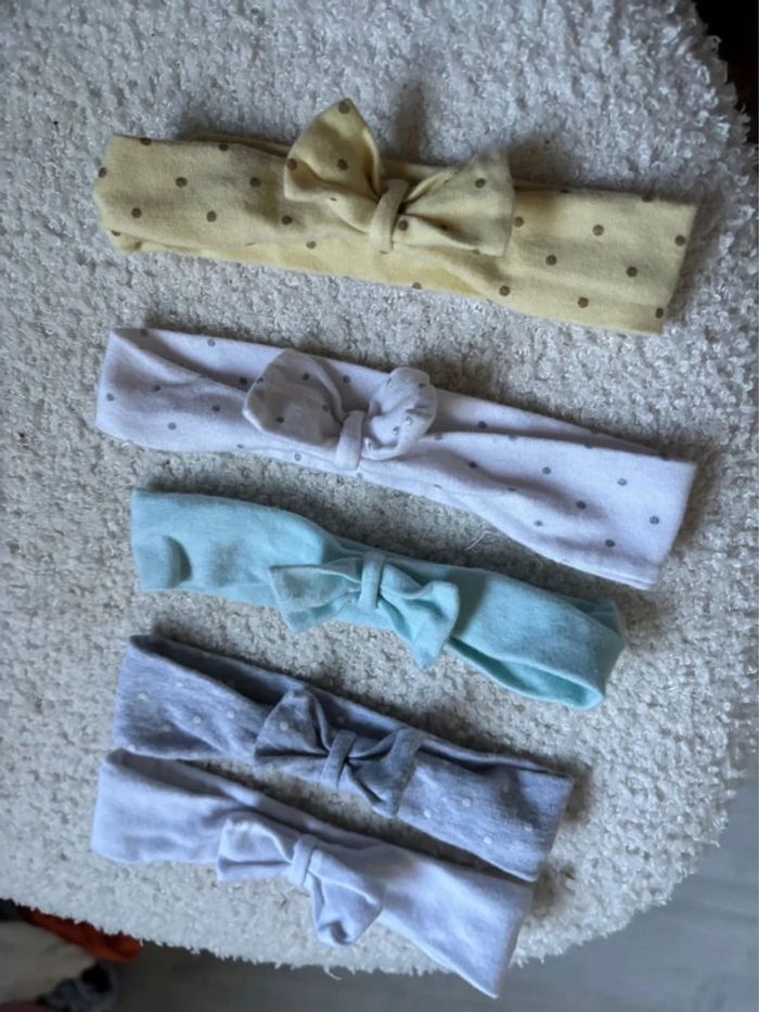 Lot de 5 Bandeaus bébé 0/6mois - photo numéro 3
