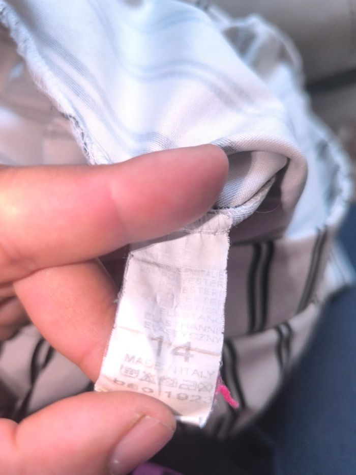 Pantalon made in italy blanc rayures noires doubles - photo numéro 3